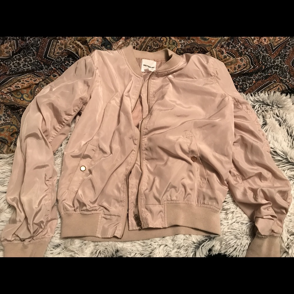 Silky Cream Windbreaker Bomber Jacket
